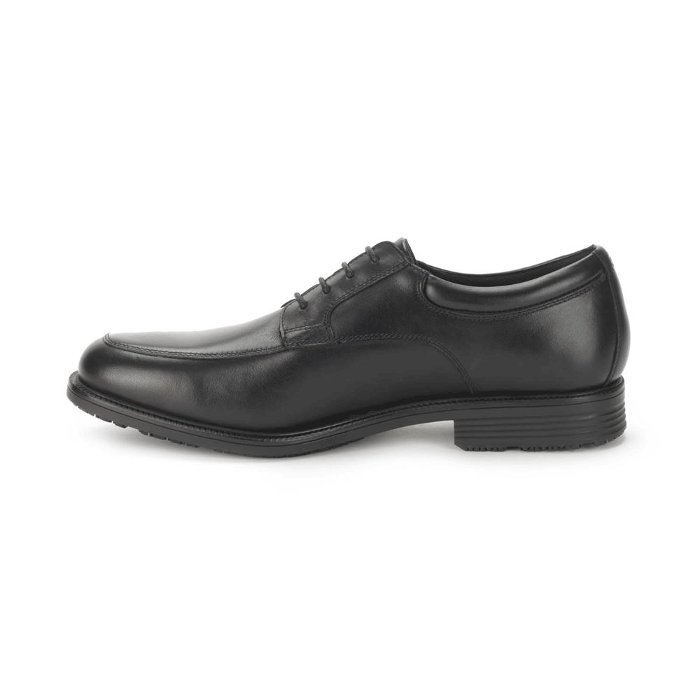 Rockport Singapore Mens Dress Shoes - Essential Details Waterproof Apron Toe Black - DY6758413